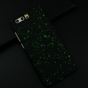 Пластиковый непрозрачный матовый чехол текстура Звезды для Huawei Honor 9 Зеленый