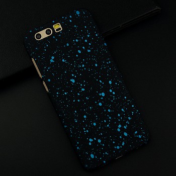 Пластиковый непрозрачный матовый чехол текстура Звезды для Huawei Honor 9 Голубой