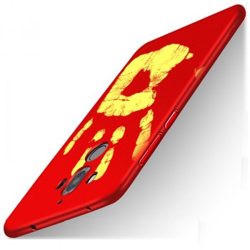 Эксклюзивный термосенсорный силиконовый матовый непрозрачный чехол для Huawei Mate 9 Pro  Красный