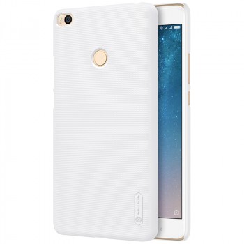 Пластиковый непрозрачный матовый нескользящий премиум чехол с повышенной шероховатостью для Xiaomi Mi Max 2  Белый