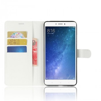Чехол портмоне подставка на силиконовой основе на магнитной защелке для Xiaomi Mi Max 2  Белый