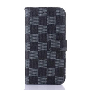 Чехол портмоне подставка текстура Клетка на пластиковой основе на магнитной защелке для Iphone X 10 Черный