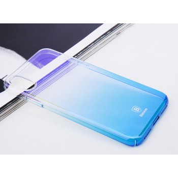 Пластиковый полупрозрачный градиентный чехол с улучшенной защитой элементов корпуса для Iphone X 10/XS Синий