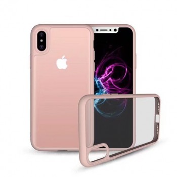Силиконовый матовый полупрозрачный чехол для Iphone X 10/XS Розовый