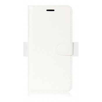 Чехол портмоне подставка для ZTE Blade V8 Lite с магнитной защелкой и отделениями для карт Белый