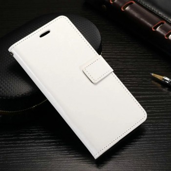 Винтажный чехол портмоне подставка на силиконовой основе с отсеком для карт на магнитной защелке для Alcatel Shine Lite  Белый