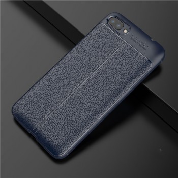 Силиконовый чехол накладка для ASUS ZenFone 4 Max ZC520KL с текстурой кожи Синий