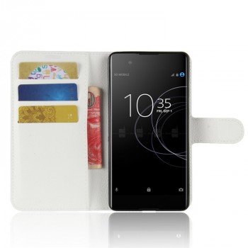 Чехол портмоне подставка для Sony Xperia XA1 Plus с магнитной защелкой и отделениями для карт Белый