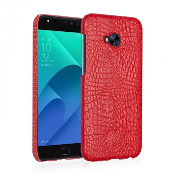 Чехол задняя накладка для ASUS ZenFone 4 Selfie Pro с текстурой кожи крокодила Красный