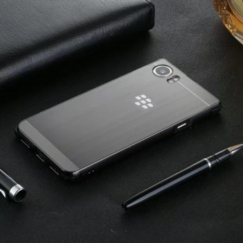 Двухкомпонентный чехол c металлическим бампером с поликарбонатной накладкой и текстурным покрытием Металл для BlackBerry KEYone  Черный