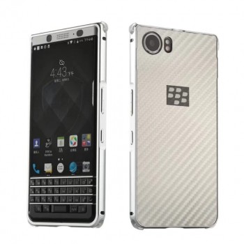 Двухкомпонентный чехол c металлическим бампером с поликарбонатной накладкой и текстурным покрытием Металл для BlackBerry KEYone  Белый