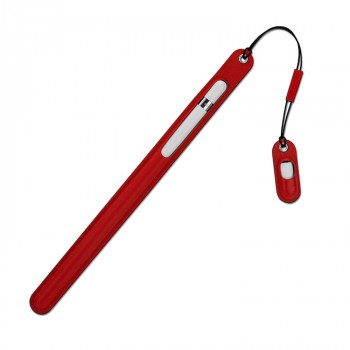 Кожаный мешок (нат. кожа) для Apple Pencil с отдельным карманом на клапане для переходника для Apple Pencil Красный