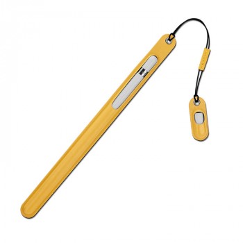 Кожаный мешок (нат. кожа) для Apple Pencil с отдельным карманом на клапане для переходника для Apple Pencil Желтый