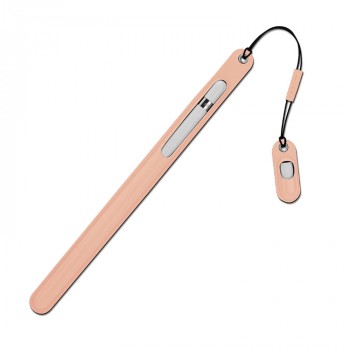Кожаный мешок (нат. кожа) для Apple Pencil с отдельным карманом на клапане для переходника для Apple Pencil Розовый