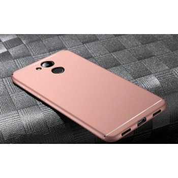 Силиконовый матовый непрозрачный чехол текстура Линии для Huawei Honor 6C Pro  Розовый