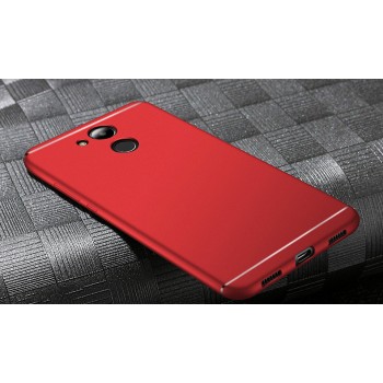 Силиконовый матовый непрозрачный чехол текстура Линии для Huawei Honor 6C Pro  Красный