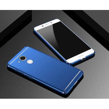 Пластиковый непрозрачный матовый чехол текстура Линии с улучшенной защитой элементов корпуса для Huawei Honor 6C Pro  Синий