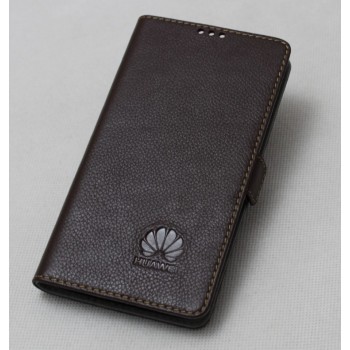 Кожаный чехол горизонтальная книжка подставка с крепежной застежкой для Huawei Honor 6C Pro  Коричневый