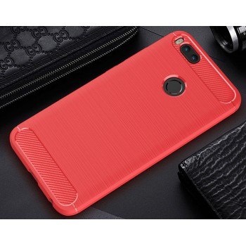 Силиконовый матовый непрозрачный чехол с нескользящими гранями и текстурным покрытием Металлик для Xiaomi Mi5X/Mi A1 Красный