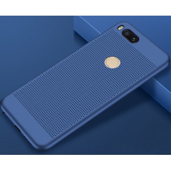 Пластиковый непрозрачный матовый чехол с текстурным покрытием Точки для Xiaomi Mi5X/Mi A1 Синий