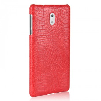 Чехол задняя накладка для Nokia 3 с текстурой кожи крокодила Красный
