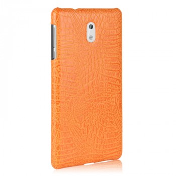 Чехол задняя накладка для Nokia 3 с текстурой кожи крокодила Оранжевый
