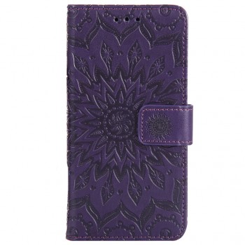 Чехол портмоне подставка текстура Узоры на силиконовой основе с отсеком для карт на магнитной защелке для Nokia 3  Фиолетовый