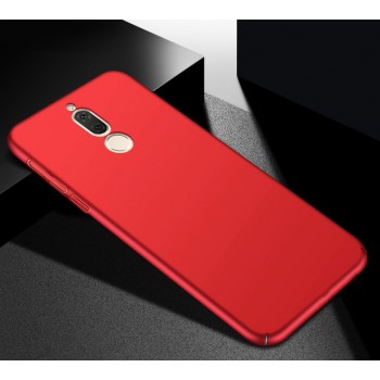 Пластиковый непрозрачный матовый чехол с допзащитой торцов для Huawei Nova 2i Красный