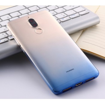 Силиконовый глянцевый полупрозрачный градиентный чехол для Huawei Nova 2i  Синий