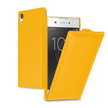 Кожаный чехол вертикальная книжка (премиум нат. кожа) для Sony Xperia XA1 
