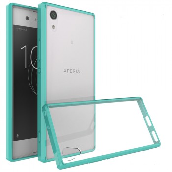 Силиконовый глянцевый полупрозрачный чехол для Sony Xperia XA1  Голубой