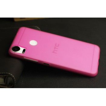 Силиконовый матовый полупрозрачный чехол для HTC Desire 10 Pro  Розовый