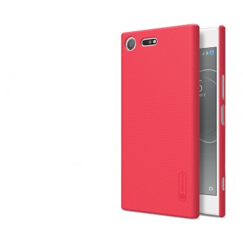 Пластиковый непрозрачный матовый нескользящий премиум чехол с повышенной шероховатостью для Sony Xperia XZ Premium  Красный