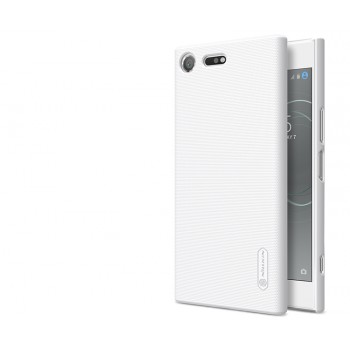 Пластиковый непрозрачный матовый нескользящий премиум чехол с повышенной шероховатостью для Sony Xperia XZ Premium  Белый