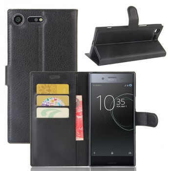 Чехол портмоне подставка на силиконовой основе с отсеком для карт на магнитной защелке для Sony Xperia XZ Premium