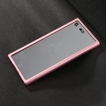 Металлический прямоугольный бампер для Sony Xperia XZ Premium Розовый