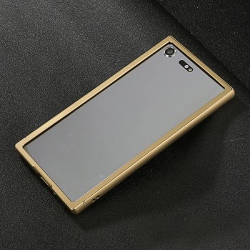 Металлический прямоугольный бампер для Sony Xperia XZ Premium Бежевый