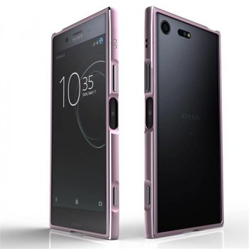 Металлический прямоугольный бампер сборного типа на винтах для Sony Xperia XZ Premium  Розовый