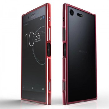 Металлический прямоугольный бампер сборного типа на винтах для Sony Xperia XZ Premium  Красный