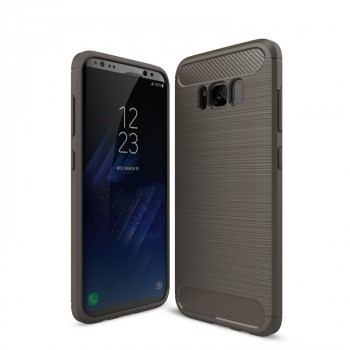 Матовый силиконовый чехол для Samsung Galaxy S8 с текстурным покрытием металлик Серый