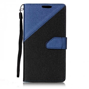 Чехол портмоне подставка на силиконовой основе с отсеком для карт на магнитной защелке для Sony Xperia E5 Синий