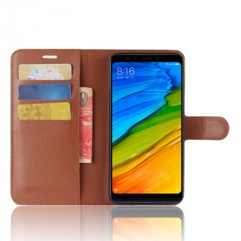 Чехол портмоне подставка для Xiaomi RedMi 5 Plus с магнитной защелкой и отделениями для карт