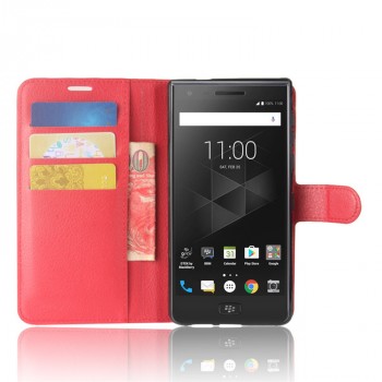 Чехол портмоне подставка для BlackBerry Motion с магнитной защелкой и отделениями для карт Красный