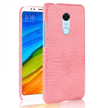 Чехол задняя накладка для Xiaomi RedMi 5 Plus с текстурой кожи Розовый