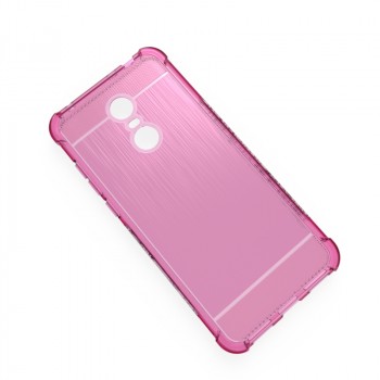 Прозрачный противоударный силиконовый чехол для Xiaomi RedMi 5 Plus с усиленными углами Розовый
