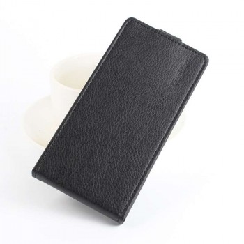 Чехол вертикальная книжка на силиконовой основе на магнитной защелке для Sony Xperia XZ Черный