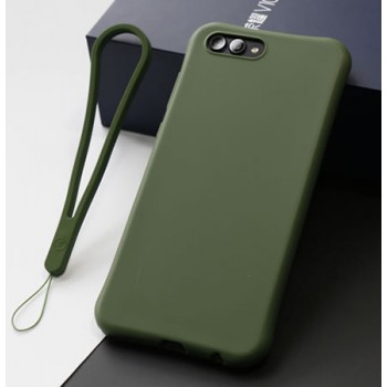 Противоударный силиконовый матовый непрозрачный чехол с нескользящим премиум софт-тач покрытием для Huawei Honor View 10 Зеленый