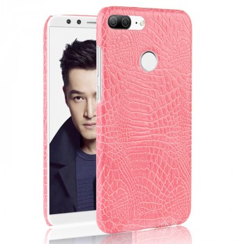 Чехол задняя накладка для Huawei Honor 9 Lite с текстурой кожи крокодила Розовый