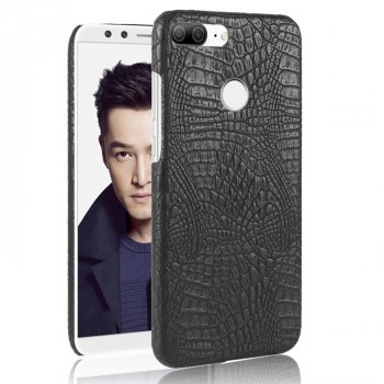 Чехол задняя накладка для Huawei Honor 9 Lite с текстурой кожи крокодила Черный