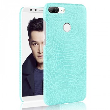 Чехол задняя накладка для Huawei Honor 9 Lite с текстурой кожи крокодила Голубой